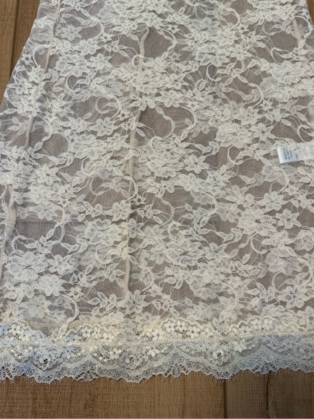 Current Mood Ivory Lace Mock Neck Mini Dress Sheer Romantic Coquette Size Small - Picture 5 of 7